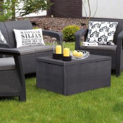 Комплект мебели Корфу со столиком-сундуком (Corfu box set) графит | фото 3